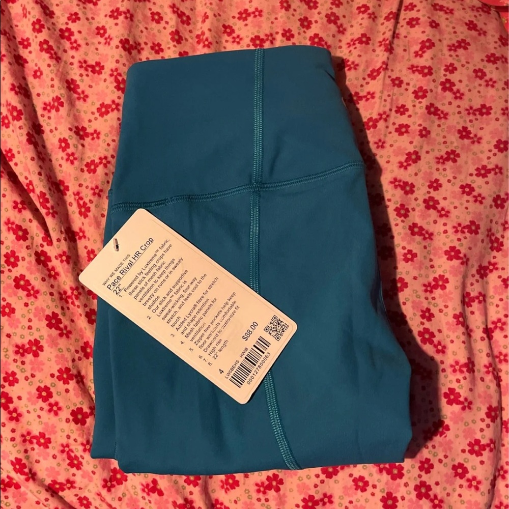 lululemon Pace Rival Crop 22” NWT Hawaiian Blue 4
